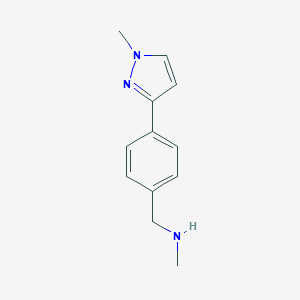 molecular formula C12H15N3 B066677 N-甲基-4-(1-甲基-1H-吡唑-3-基)苯甲胺 CAS No. 179873-47-3