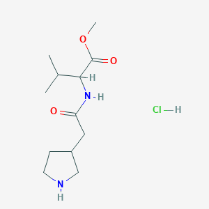 molecular formula C12H23ClN2O3 B6668464 Methyl 3-methyl-2-[(2-pyrrolidin-3-ylacetyl)amino]butanoate;hydrochloride 