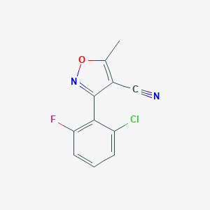 molecular formula C11H6ClFN2O B066690 3-(2-氯-6-氟苯基)-5-甲基异恶唑-4-腈 CAS No. 175204-41-8