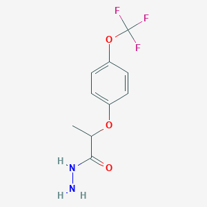 molecular formula C10H11F3N2O3 B066728 2-[4-(三氟甲氧基)苯氧基]丙烷酰肼 CAS No. 175204-37-2