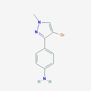 molecular formula C10H10BrN3 B066816 4-(4-溴-1-甲基吡唑-3-基)苯胺 CAS No. 175276-41-2