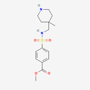 molecular formula C15H22N2O4S B6682330 Methyl 4-[(4-methylpiperidin-4-yl)methylsulfamoyl]benzoate 