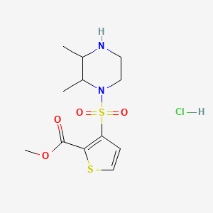 molecular formula C12H19ClN2O4S2 B6682383 Methyl 3-(2,3-dimethylpiperazin-1-yl)sulfonylthiophene-2-carboxylate;hydrochloride 