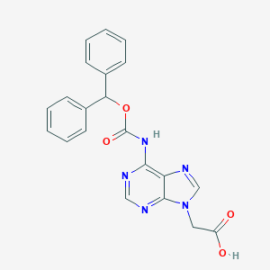 molecular formula C21H17N5O4 B066834 （6-二苯甲酰氧羰基氨基嘌呤-9-基）-乙酸 CAS No. 186046-80-0