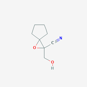 molecular formula C8H11NO2 B066862 2-(Hydroxymethyl)-1-oxaspiro[2.4]heptane-2-carbonitrile CAS No. 176956-56-2