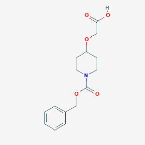 molecular formula C15H19NO5 B066865 2-((1-((Benzyloxy)carbonyl)piperidin-4-YL)oxy)acetic acid CAS No. 162504-85-0