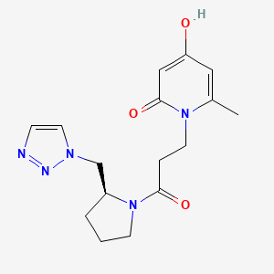 4-hydroxy-6-methyl-1-[3-oxo-3-[(2S)-2-(triazol-1-ylmethyl)pyrrolidin-1-yl]propyl]pyridin-2-one