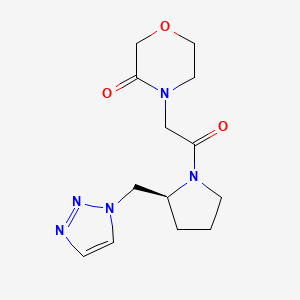 4-[2-oxo-2-[(2S)-2-(triazol-1-ylmethyl)pyrrolidin-1-yl]ethyl]morpholin-3-one