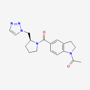 1-[5-[(2S)-2-(triazol-1-ylmethyl)pyrrolidine-1-carbonyl]-2,3-dihydroindol-1-yl]ethanone