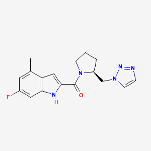 (6-fluoro-4-methyl-1H-indol-2-yl)-[(2S)-2-(triazol-1-ylmethyl)pyrrolidin-1-yl]methanone