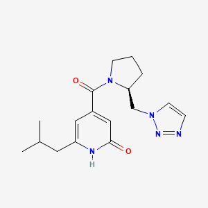 6-(2-methylpropyl)-4-[(2S)-2-(triazol-1-ylmethyl)pyrrolidine-1-carbonyl]-1H-pyridin-2-one