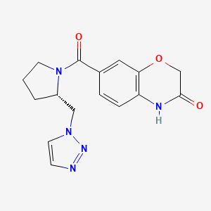 7-[(2S)-2-(triazol-1-ylmethyl)pyrrolidine-1-carbonyl]-4H-1,4-benzoxazin-3-one