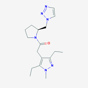 2-(3,5-diethyl-1-methylpyrazol-4-yl)-1-[(2S)-2-(triazol-1-ylmethyl)pyrrolidin-1-yl]ethanone