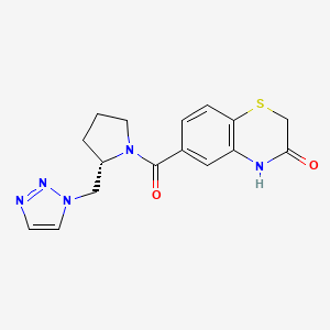 6-[(2S)-2-(triazol-1-ylmethyl)pyrrolidine-1-carbonyl]-4H-1,4-benzothiazin-3-one