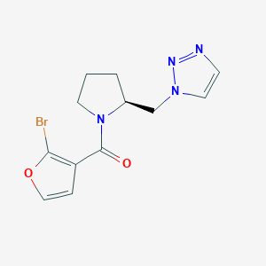 (2-bromofuran-3-yl)-[(2S)-2-(triazol-1-ylmethyl)pyrrolidin-1-yl]methanone