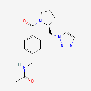 N-[[4-[(2S)-2-(triazol-1-ylmethyl)pyrrolidine-1-carbonyl]phenyl]methyl]acetamide