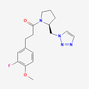 3-(3-fluoro-4-methoxyphenyl)-1-[(2S)-2-(triazol-1-ylmethyl)pyrrolidin-1-yl]propan-1-one