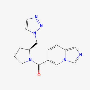 molecular formula C15H16N6O B6687363 imidazo[1,5-a]pyridin-6-yl-[(2S)-2-(triazol-1-ylmethyl)pyrrolidin-1-yl]methanone 