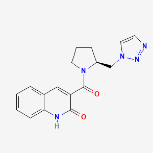 3-[(2S)-2-(triazol-1-ylmethyl)pyrrolidine-1-carbonyl]-1H-quinolin-2-one