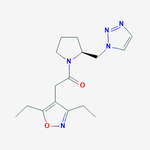 2-(3,5-diethyl-1,2-oxazol-4-yl)-1-[(2S)-2-(triazol-1-ylmethyl)pyrrolidin-1-yl]ethanone