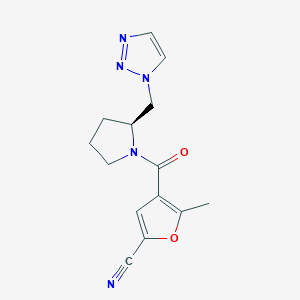 5-methyl-4-[(2S)-2-(triazol-1-ylmethyl)pyrrolidine-1-carbonyl]furan-2-carbonitrile