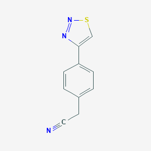 molecular formula C10H7N3S B066879 (4-[1,2,3]Thiadiazol-4-Yl-Phenyl)-Acetonitrile CAS No. 175205-46-6