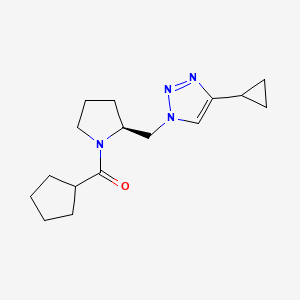 molecular formula C16H24N4O B6687916 cyclopentyl-[(2S)-2-[(4-cyclopropyltriazol-1-yl)methyl]pyrrolidin-1-yl]methanone 