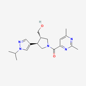 (2,6-dimethylpyrimidin-4-yl)-[(3S,4R)-3-(hydroxymethyl)-4-(1-propan-2-ylpyrazol-4-yl)pyrrolidin-1-yl]methanone