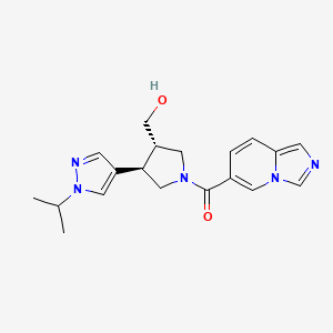 [(3S,4R)-3-(hydroxymethyl)-4-(1-propan-2-ylpyrazol-4-yl)pyrrolidin-1-yl]-imidazo[1,5-a]pyridin-6-ylmethanone