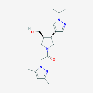 2-(3,5-dimethylpyrazol-1-yl)-1-[(3S,4R)-3-(hydroxymethyl)-4-(1-propan-2-ylpyrazol-4-yl)pyrrolidin-1-yl]ethanone