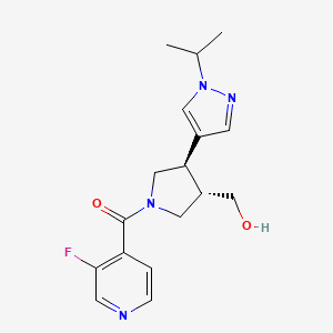 (3-fluoropyridin-4-yl)-[(3S,4R)-3-(hydroxymethyl)-4-(1-propan-2-ylpyrazol-4-yl)pyrrolidin-1-yl]methanone