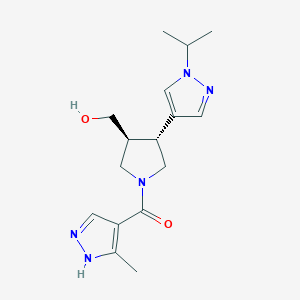 [(3S,4R)-3-(hydroxymethyl)-4-(1-propan-2-ylpyrazol-4-yl)pyrrolidin-1-yl]-(5-methyl-1H-pyrazol-4-yl)methanone