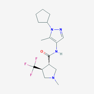 (3S,4S)-N-(1-cyclopentyl-5-methylpyrazol-4-yl)-1-methyl-4-(trifluoromethyl)pyrrolidine-3-carboxamide