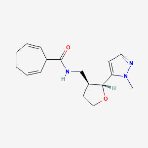 N-[[(2R,3S)-2-(2-methylpyrazol-3-yl)oxolan-3-yl]methyl]cyclohepta-2,4,6-triene-1-carboxamide