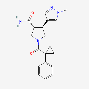 (3R,4S)-4-(1-methylpyrazol-4-yl)-1-(1-phenylcyclopropanecarbonyl)pyrrolidine-3-carboxamide