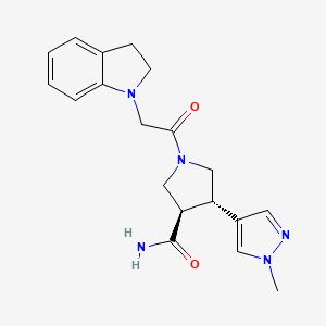 (3R,4S)-1-[2-(2,3-dihydroindol-1-yl)acetyl]-4-(1-methylpyrazol-4-yl)pyrrolidine-3-carboxamide