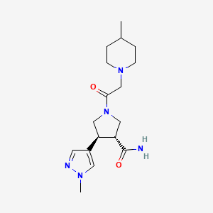 (3R,4S)-1-[2-(4-methylpiperidin-1-yl)acetyl]-4-(1-methylpyrazol-4-yl)pyrrolidine-3-carboxamide