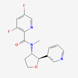 3,5-difluoro-N-methyl-N-[(2R,3S)-2-pyridin-3-yloxolan-3-yl]pyridine-2-carboxamide