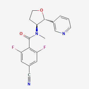 4-cyano-2,6-difluoro-N-methyl-N-[(2R,3S)-2-pyridin-3-yloxolan-3-yl]benzamide