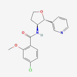 4-chloro-2-methoxy-N-[(2R,3S)-2-pyridin-3-yloxolan-3-yl]benzamide