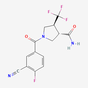 (3S,4S)-1-(3-cyano-4-fluorobenzoyl)-4-(trifluoromethyl)pyrrolidine-3-carboxamide