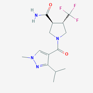 (3S,4S)-1-(1-methyl-3-propan-2-ylpyrazole-4-carbonyl)-4-(trifluoromethyl)pyrrolidine-3-carboxamide