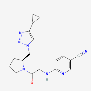 6-[[2-[(2S)-2-[(4-cyclopropyltriazol-1-yl)methyl]pyrrolidin-1-yl]-2-oxoethyl]amino]pyridine-3-carbonitrile