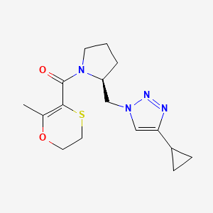 [(2S)-2-[(4-cyclopropyltriazol-1-yl)methyl]pyrrolidin-1-yl]-(6-methyl-2,3-dihydro-1,4-oxathiin-5-yl)methanone