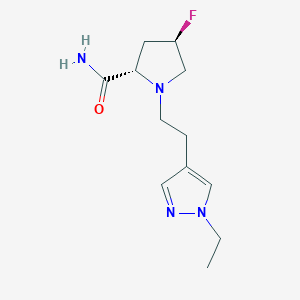 (2S,4R)-1-[2-(1-ethylpyrazol-4-yl)ethyl]-4-fluoropyrrolidine-2-carboxamide