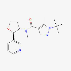 1-tert-butyl-N,5-dimethyl-N-[(2R,3S)-2-pyridin-3-yloxolan-3-yl]pyrazole-4-carboxamide