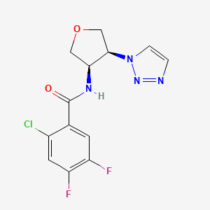 2-chloro-4,5-difluoro-N-[(3R,4S)-4-(triazol-1-yl)oxolan-3-yl]benzamide