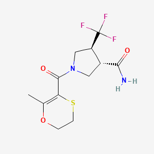 (3S,4S)-1-(6-methyl-2,3-dihydro-1,4-oxathiine-5-carbonyl)-4-(trifluoromethyl)pyrrolidine-3-carboxamide