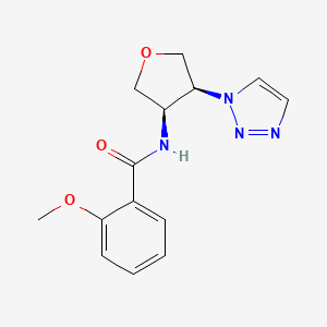 2-methoxy-N-[(3R,4S)-4-(triazol-1-yl)oxolan-3-yl]benzamide