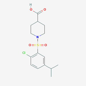 1-(2-Chloro-5-propan-2-ylphenyl)sulfonylpiperidine-4-carboxylic acid